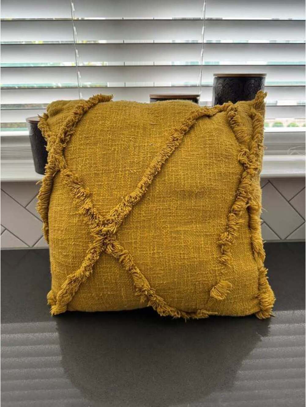 Abstract Mustard Decorative Throw Pillow